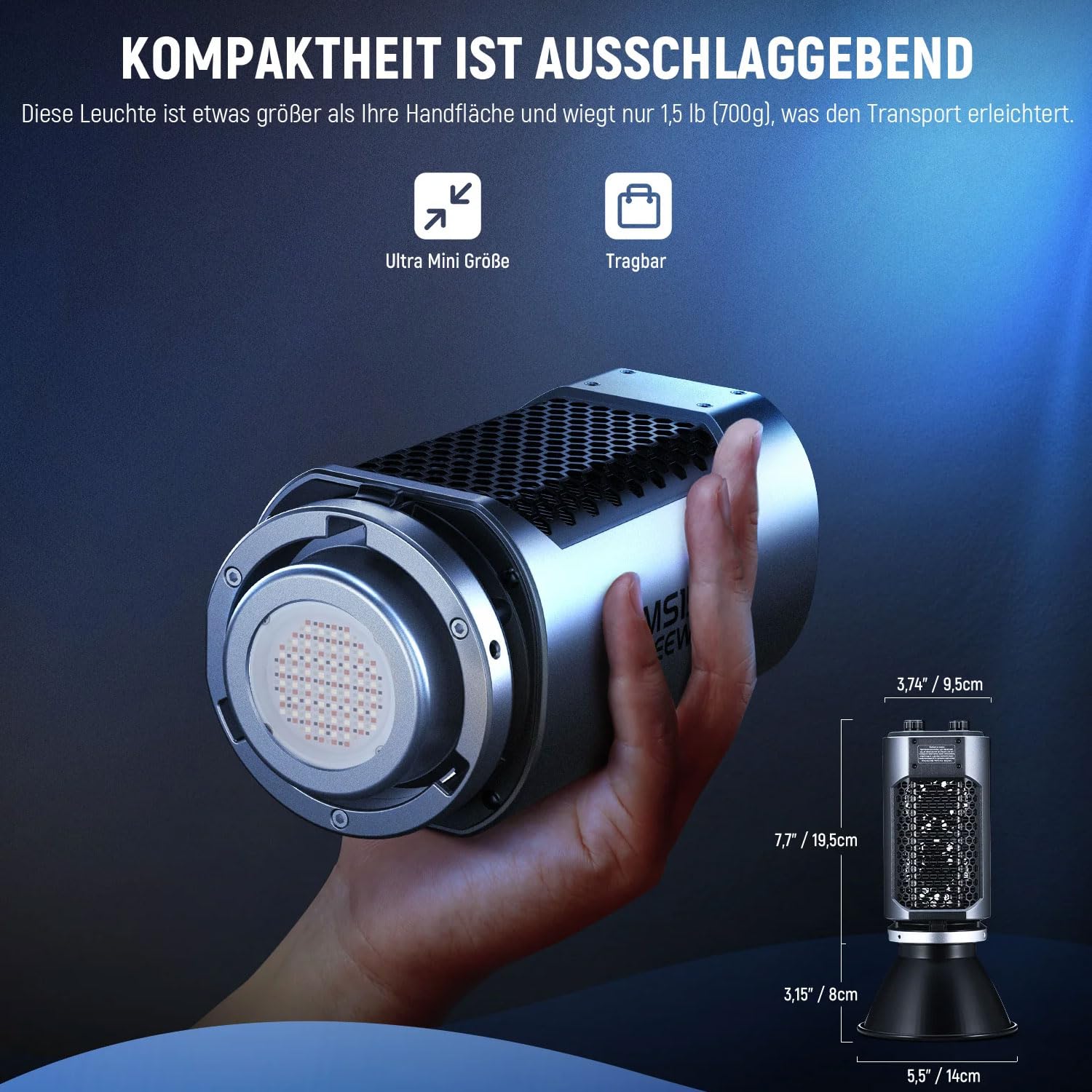 Neewer MS150C światło ciągłe RGB światło do zdjęć i wideo z keepdrum MS096 statyw