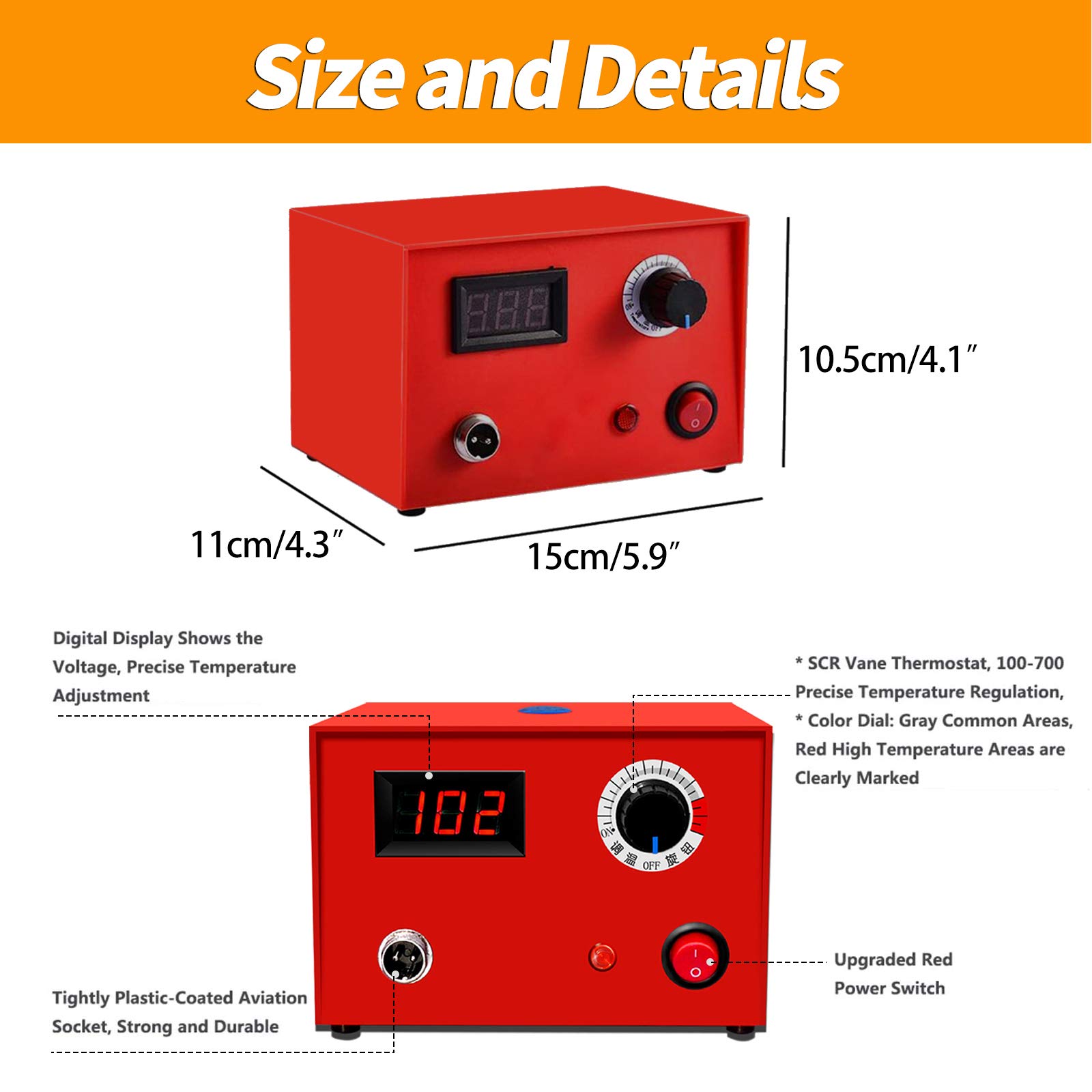 50W Brandmalerei Lötkolben Set Temperatur Einstellbar Pyrographie Maschine Mit 23PCS Brennspitzen Für Handwerk Holz Leder Und Kürbishandwerk (EU Plug, 220V)