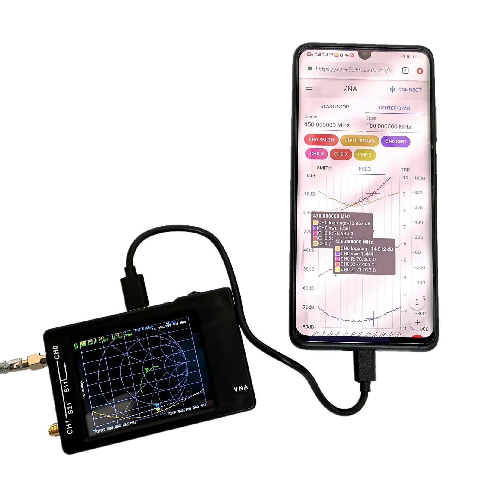 Analizador de red vectorial VNA con pantalla LCD, VNA HF, VHF, UHF y UV, analizador de antena, compatible con tarjeta SD. Analizador de antenas