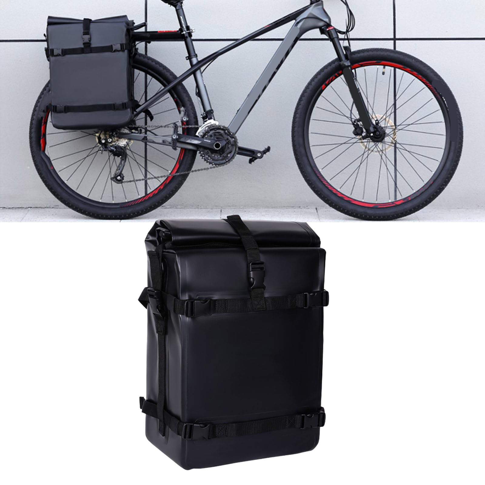 Borsa da manubrio in tessuto resistente Attacca rapidamente la borsa per borse laterali per biciclette capacità per spostamenti quotidiani e ciclismo notturno