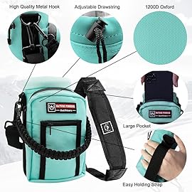 NATURE PIONEOR Water Bottle Holder with Adjustable Strap - 25/32/40oz Insulated Water Bottle Carrier Sling Sleeve with Paracord Handle & 2 Storage Pockets, Hiking, Camping, Gym