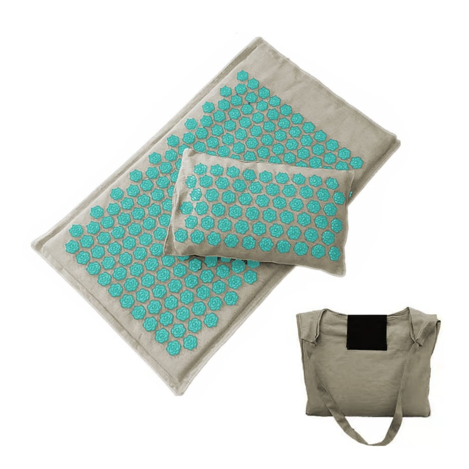 Cojín De Masaje GetInfit acupresión Estera Cabeza Cuello de Espalda Masaje Almohada Almohada Yoga Estera Naturaleza Lino Masaje Masaje de Palma Yoga Estera Cojín De Masajes (Size : Brown Pad)