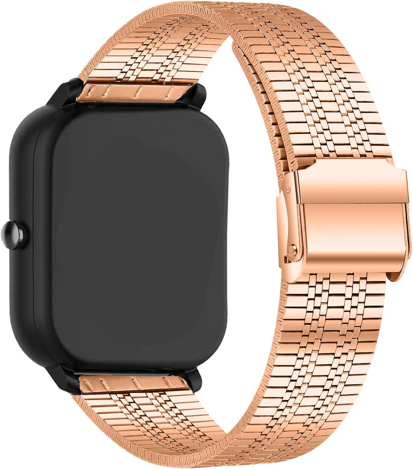 E ECSEM Straps Compatible with FITVII H56 HM57 Solid Stainless Steel Band Metal Business Band for Women Men for FITVII H56 & FITVII HM57 Fitness Tracker Accessories