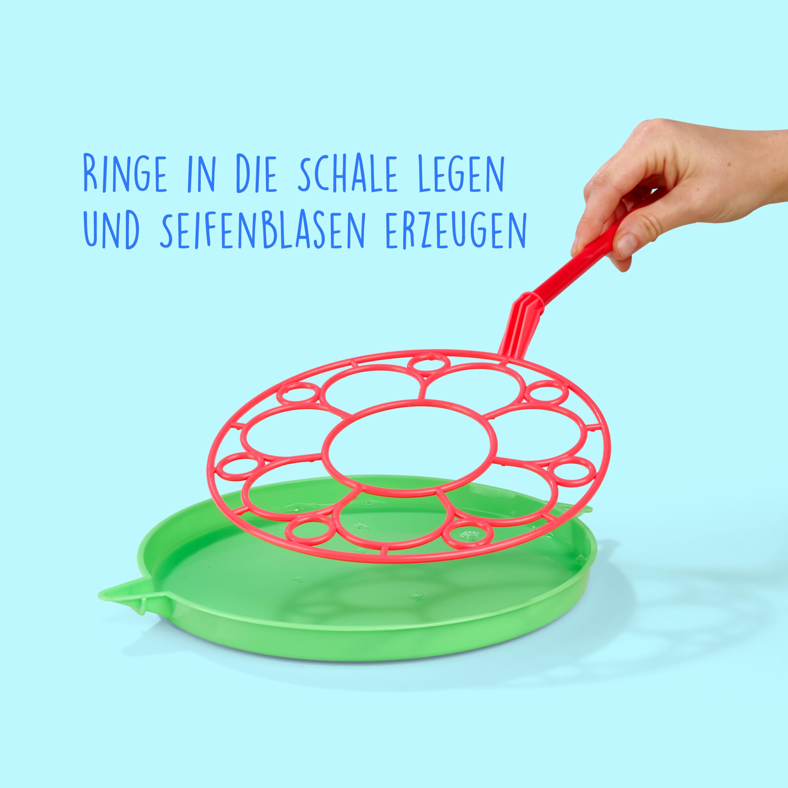 SIMBA 107286191 Bubble Fun zestaw ogromnych baniek mydlanych, 2 pierścienie śr.: 18 cm, ług, 250 ml, od 3 lat