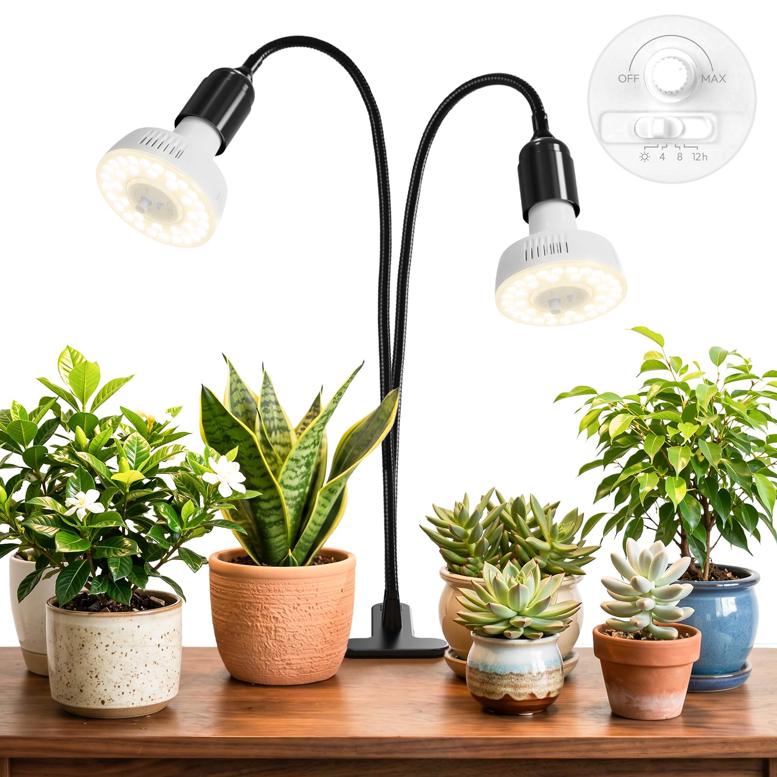 Barrina Orbgrow OG11A2 Clip On Grow Lights, 4000K 22W, E27, 2-Gooseneck