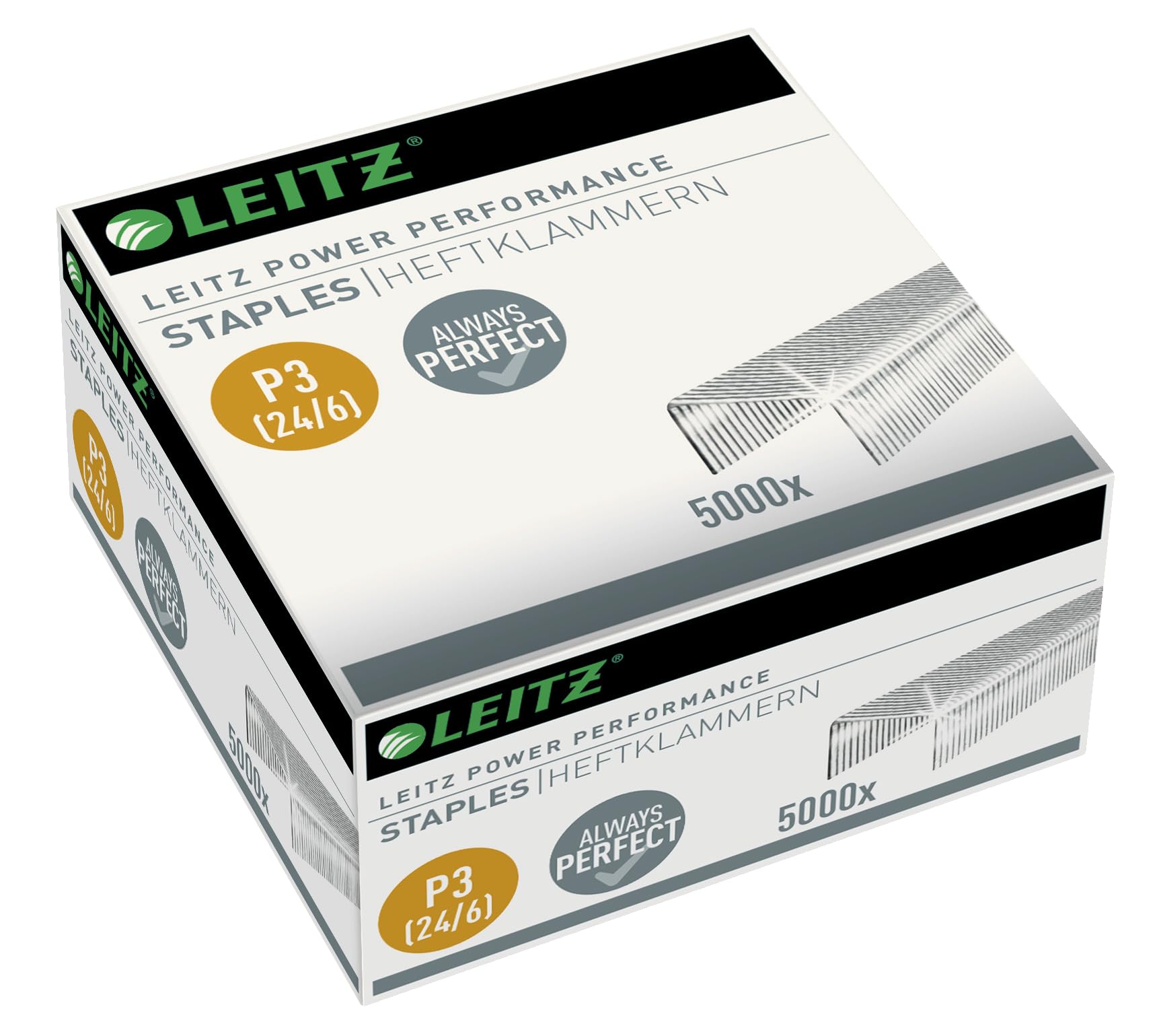 Esselte Leitz Power Performance P3 24 x 6 mm Capacity Staples Box of 5000)