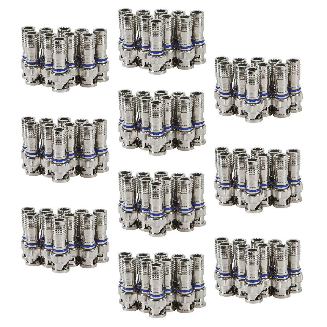 eSecure 100PCS CCTV Male BNC Compression Connector RG59 Coax Cable Adapter for Security Camera