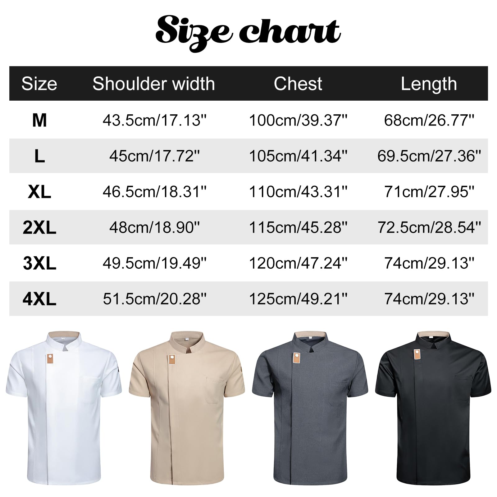 Veste de Chef Personnalisée avec Broderie Texte, Veste Cuisine Homme et Femme à Manches Courtes, Uniforme Professionnel Respirant pour Restauration et Boulangerie - 4