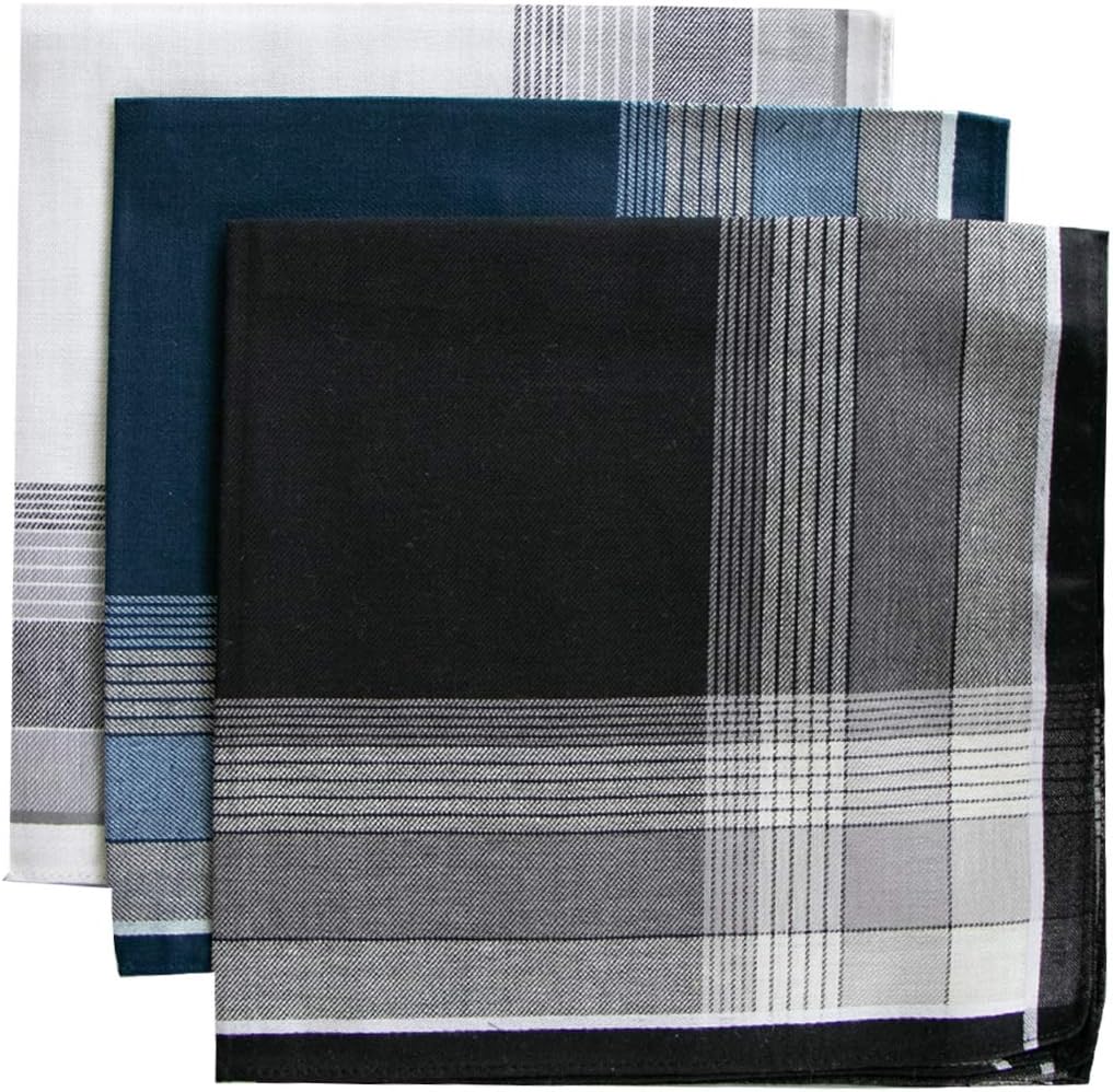 COCOUSM メンズ ソフトコットン ハンカチ ポケット スクエア ギフトセット, ミックス, 6 PCS