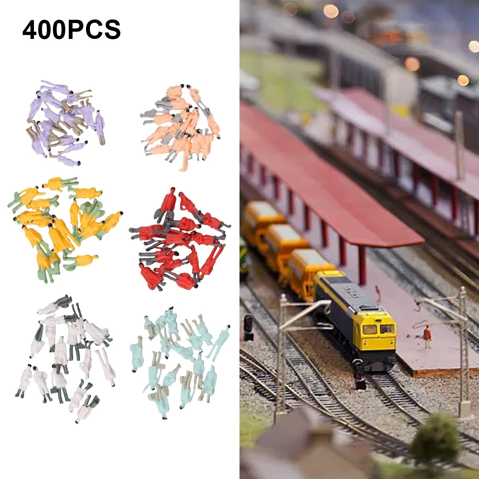 Lot de 50 figurines de travailleurs ferroviaires réalistes à l'échelle