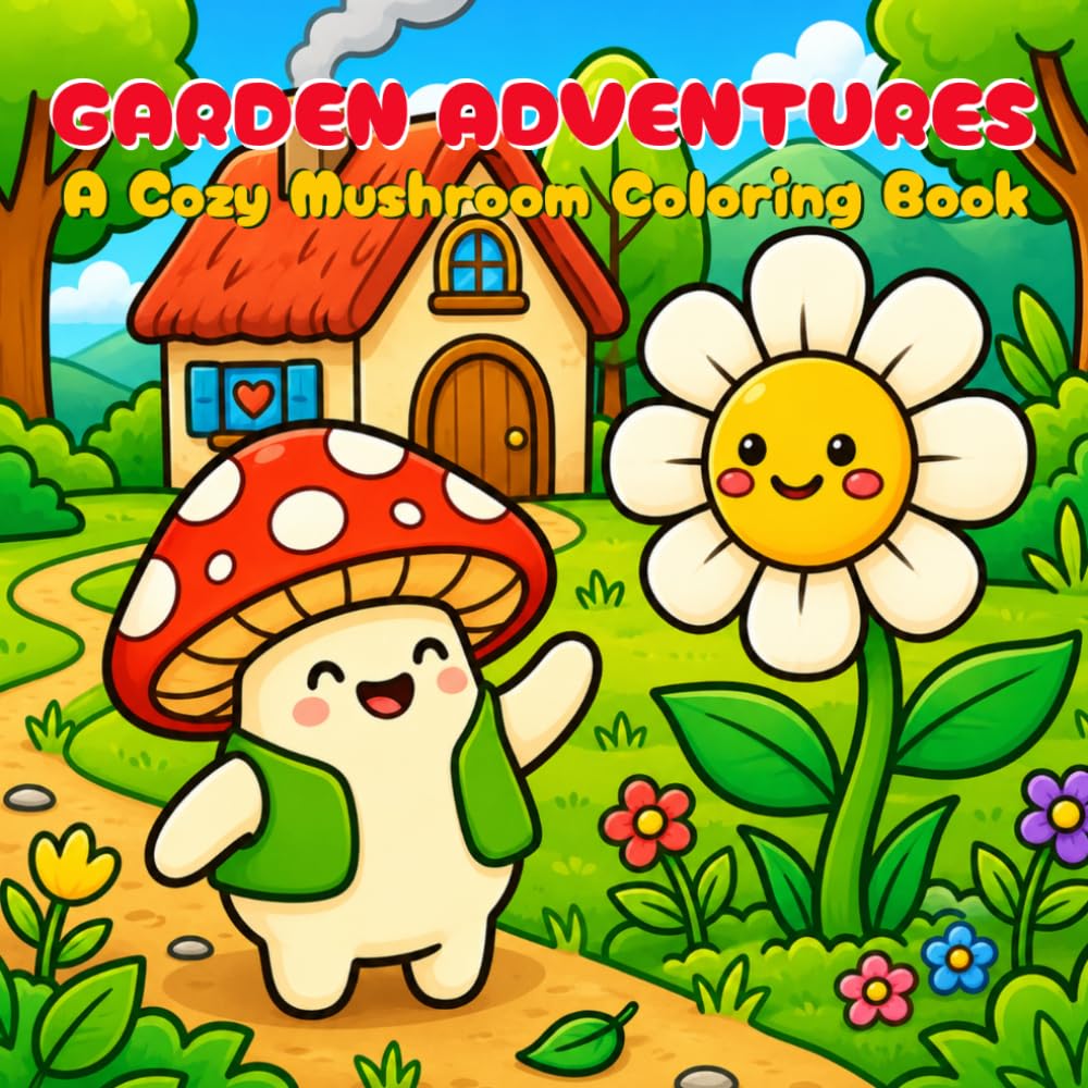Cozy Mushroom Coloring Book: Cute Garden Adventure Scenes for Relaxation and Stress Relief | Adorable Mushroom Coloring Pages for Teens & Adults with ... Vibes (Cozy Mushroom & Friends Collection)