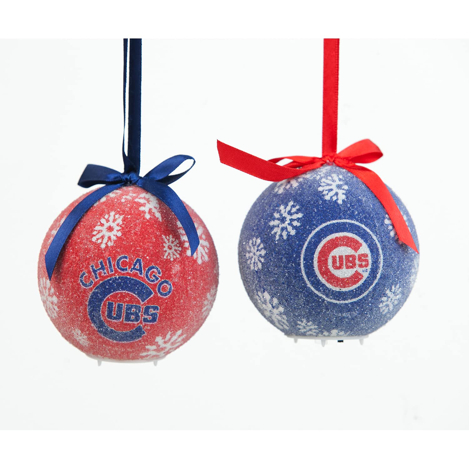 MLB 6 Piece LED Boxed Ornament Set MLB Team: Chicago Cubs