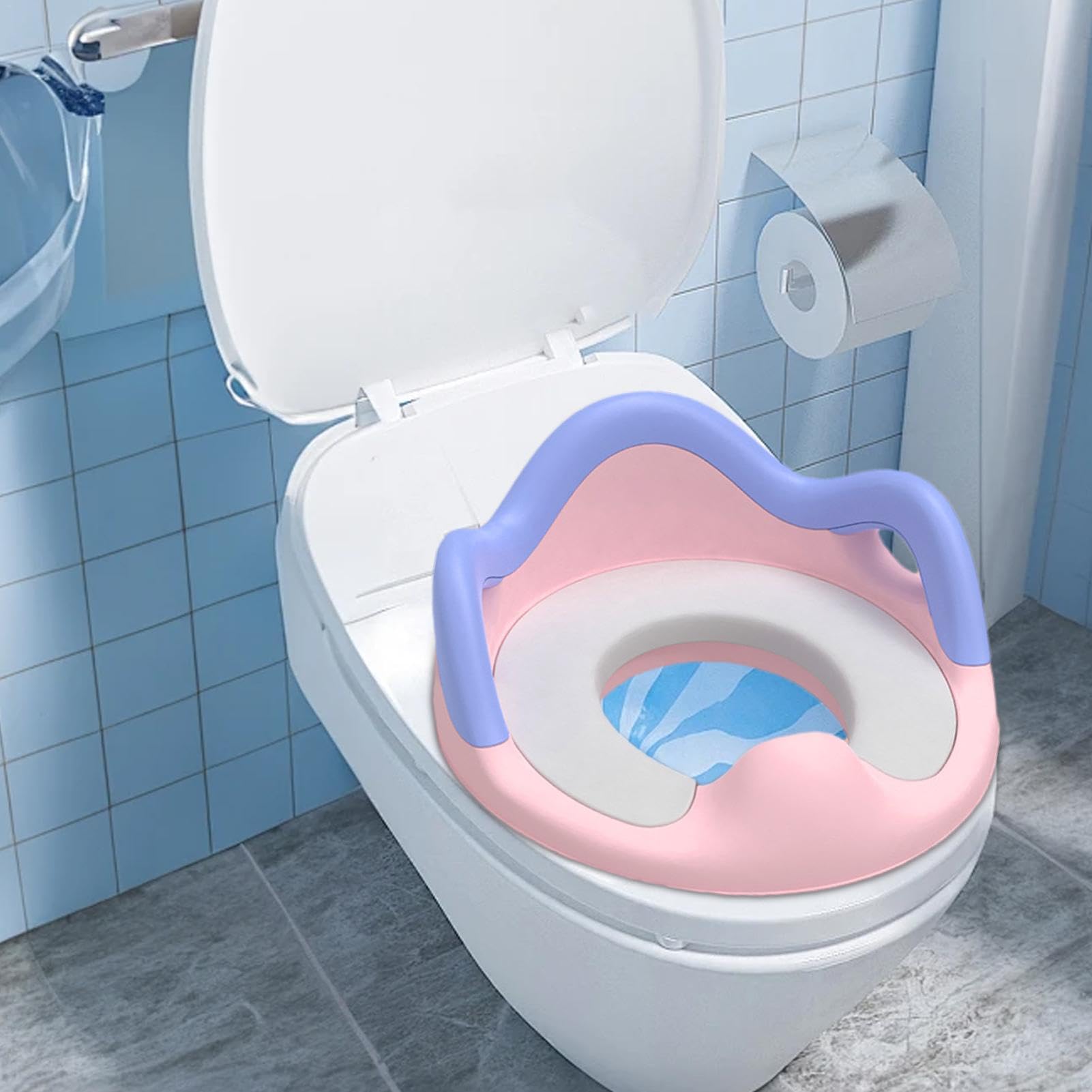 Sedile WC per bambini, per addestramento, staccabile, per bambini e bambine, sicuro e stabile, per WC standard