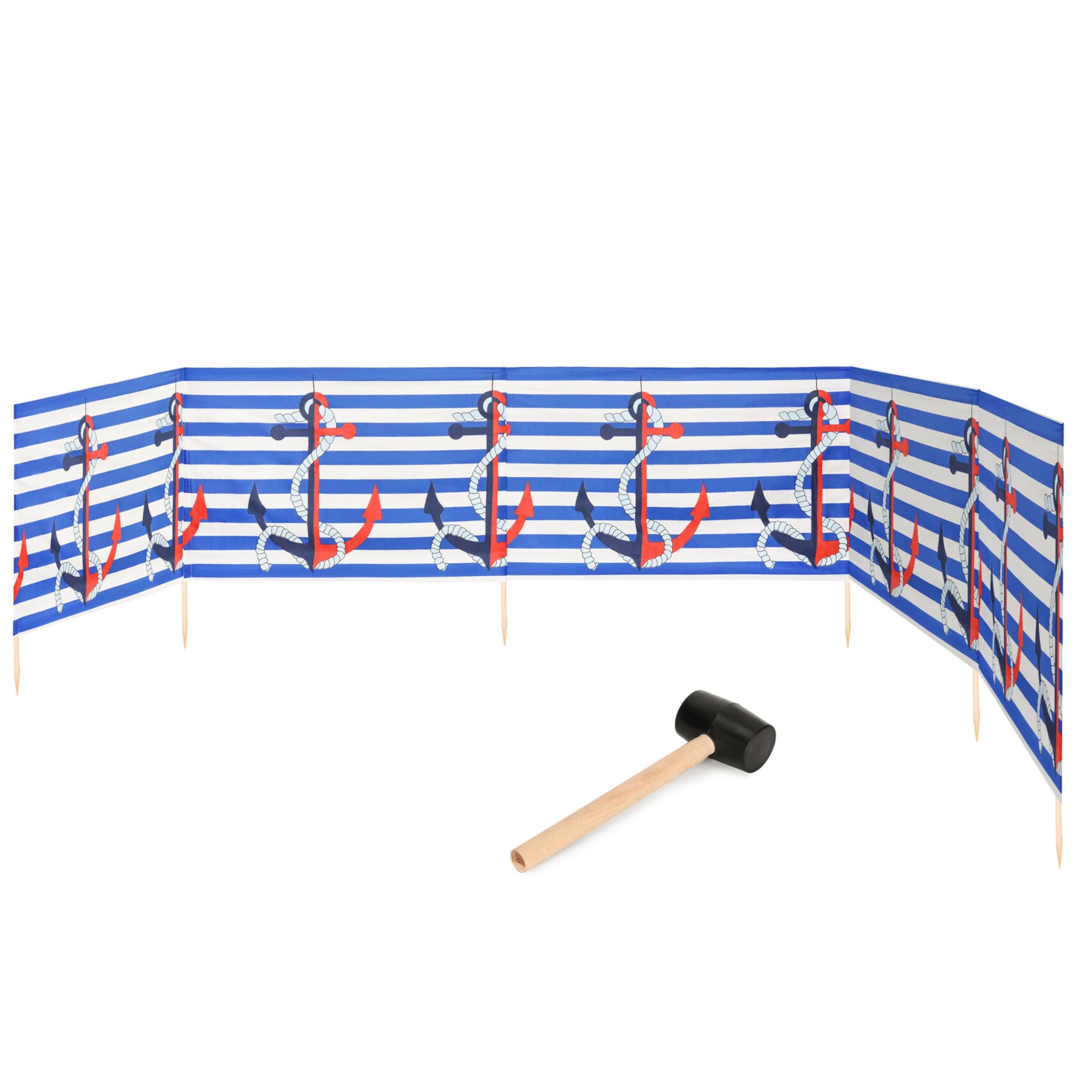 Garronda Strand Windschutz Sichtschutz 6m lang Plus Gummihammer GAEX001