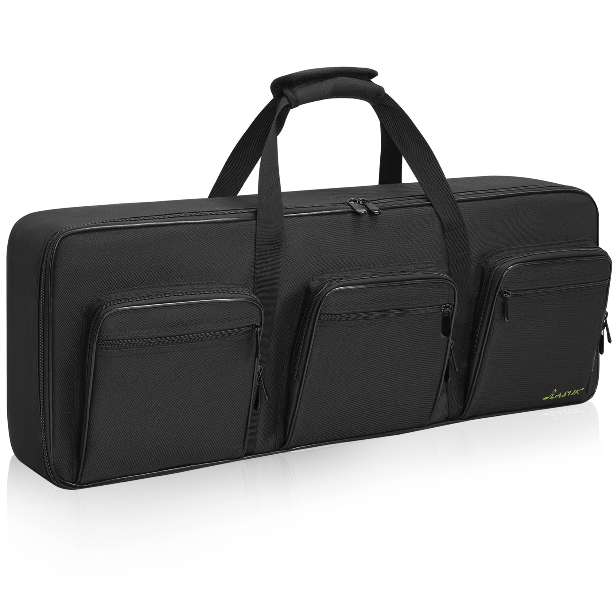 49 key keyboard case, keyboard gig bag case with adjustable straps and 6-pocket for keyboard accessaries, 49 key electric piano keyboard gig bag 34.6"x4.5"x13.8"