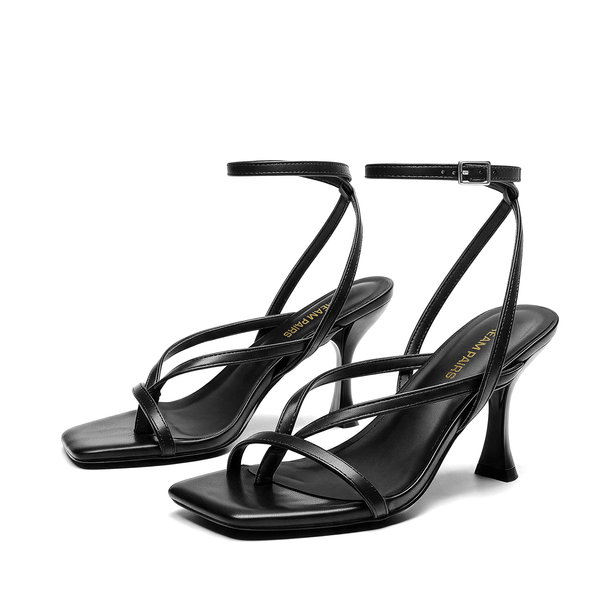 DREAM PAIRS Women's Strappy Thong Ankle Strap Heel Sandal