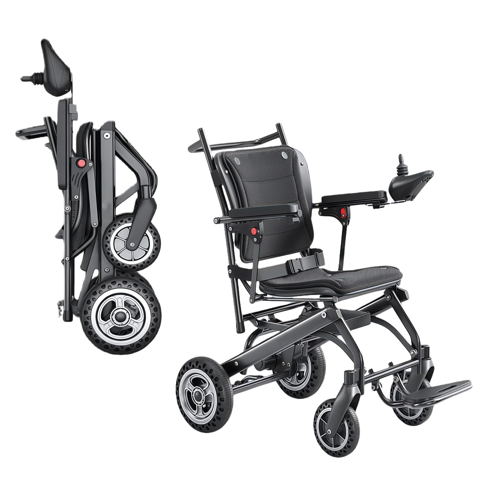 Sedia A Rotelle Elettrica Pieghevole Leggera Per Anziani E Adulti, Con Telaio In Lega Di Alluminio Di Grado Aeronautico, Motore Brushless Da 400 W E Sistema Di Frenata Intelligente.