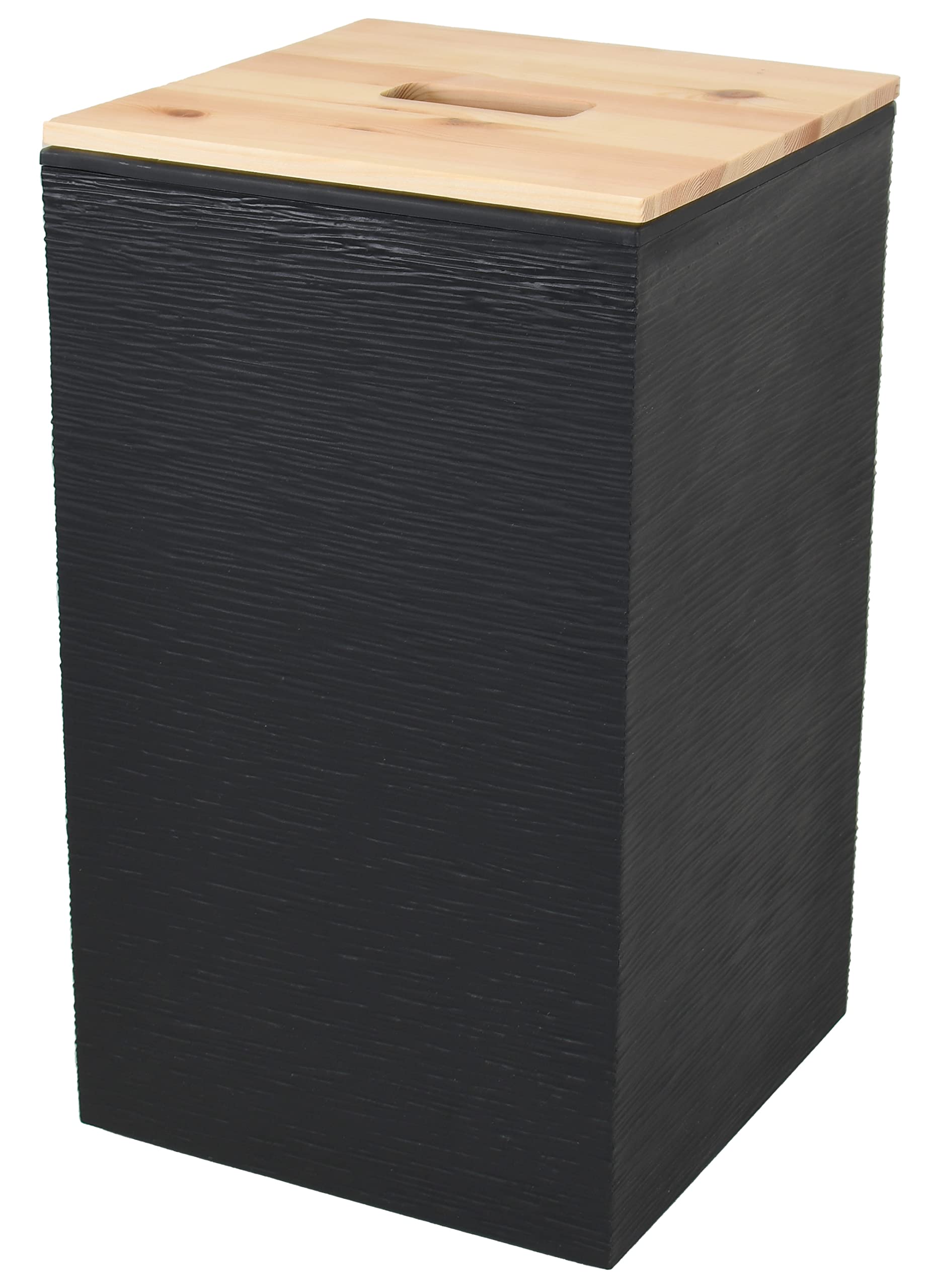 EDA - Coffre à Granulés Jura Montania STONE 36 L - pour 20 kg de Pellets - Noir 29,5 x 29,5 x 50,6 cm