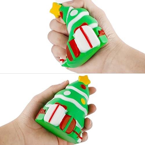 Miniatura 6 de Zcaukya Juguetes esponjosos de Navidad, paquete de 8 juguetes de levantamiento lento, juguetes sensoriales lindos para aliviar el estrés de Navidad