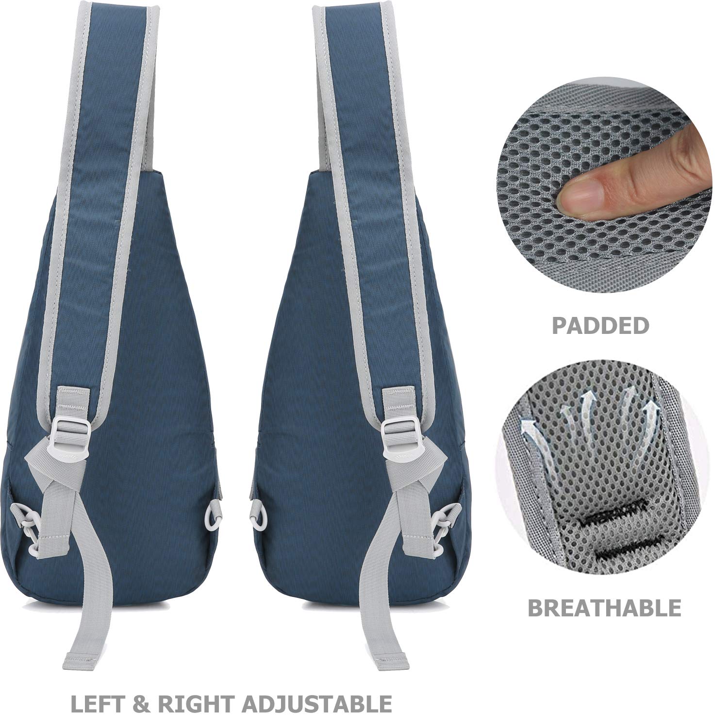 OIWAS Zaino Monospalla Uomo Piccolo Tracolla Borsa Zainetto Impermeabile per Viaggio Ciclismo Sport Portare Sling Bag Blu
