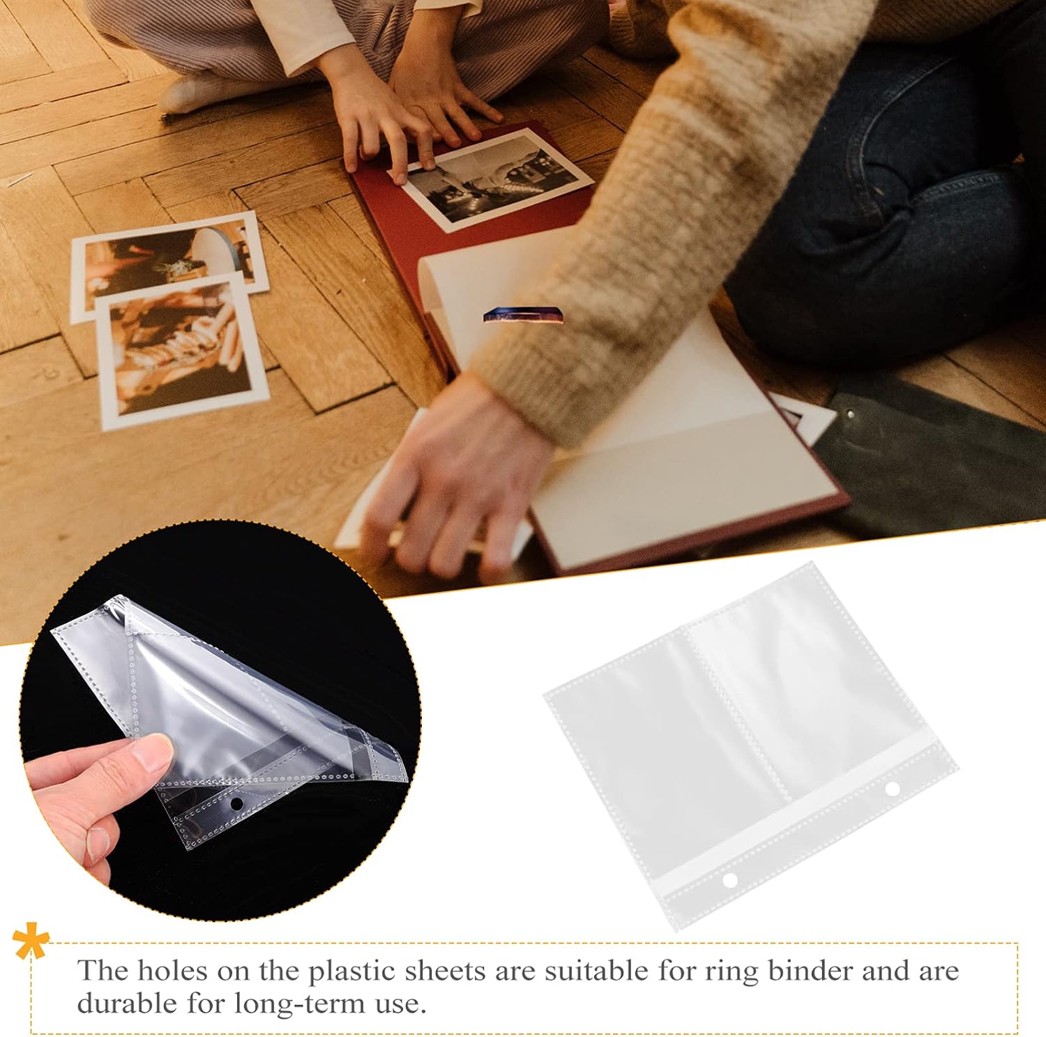 SEWACC 20pcs Photo Album Sleeves for Photos Protective Pages for Scrapbooking Travel Memories and Keepsakes for Family Events Graduations and More