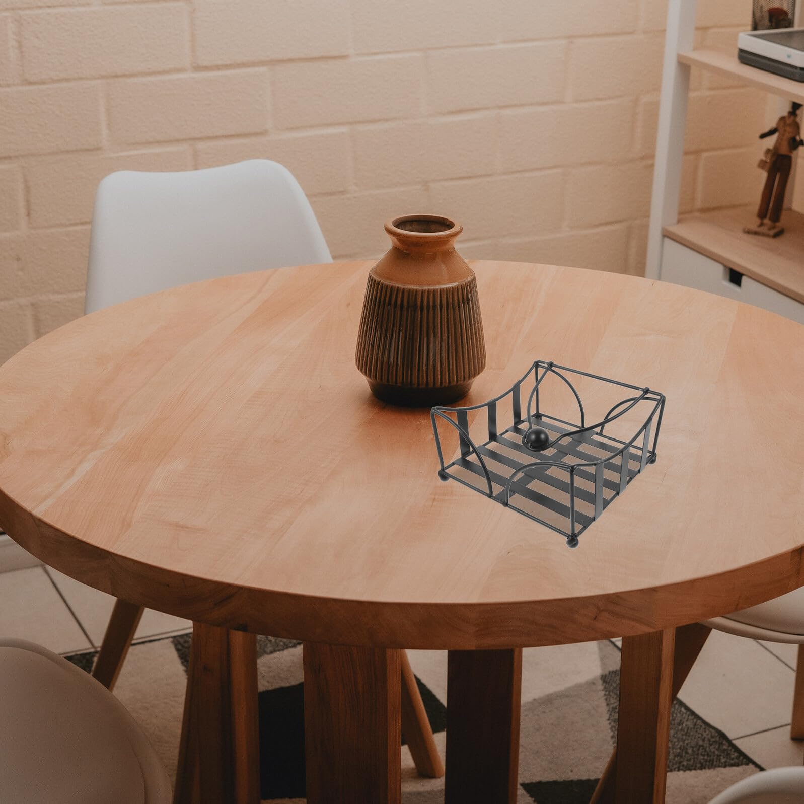 VALICLUD Servilletero de Hierro Negro y Almacenamiento Conveniente Soporte Elegante y Práctico para Servilletas Diseño Rústico para Mesa de Comedor y Hoteles