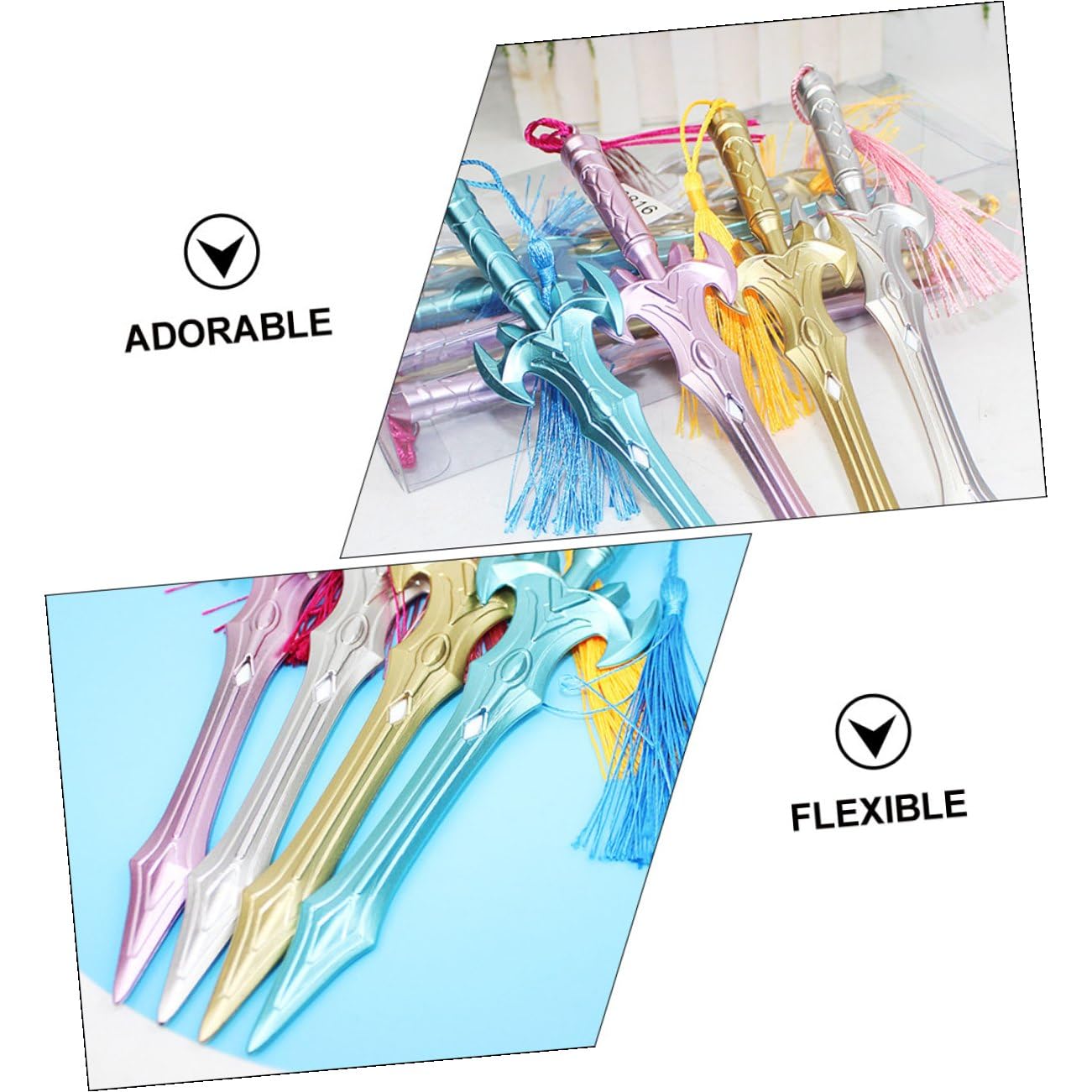 Housoutil 36 Pièces Lot de Stylos Gel Original avec Pendentif Tassel Stylos Gel pour Étudiants Compact pour Bureau et
