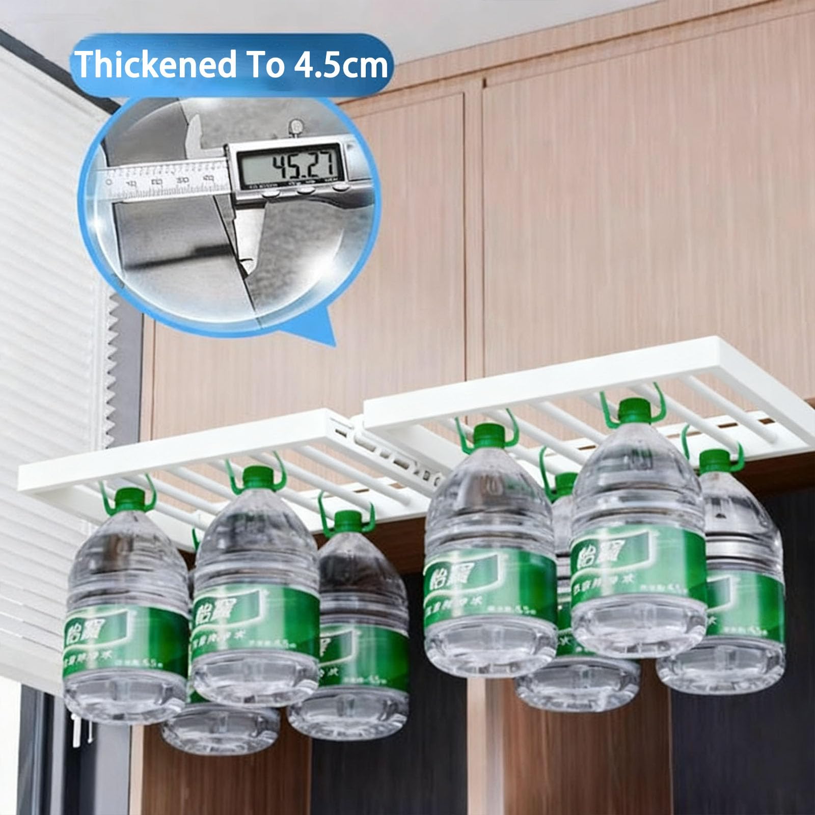 Appendiabiti Estraibile Multifunzionale in Lega di Alluminio per armadi a Muro, Portata Massima 30 kg, Dimensioni Regolabili da 61 a 66 cm, Organizer salvaspazio, Design Resistente ed elegan