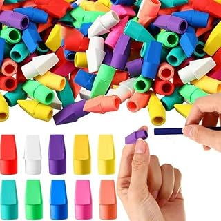 20pcs Multifunction Pencil Top Eraser Caps Pencils Erasers Painting Correction Supplies Stationery Pen Cap Eraser (Triangle Shape)
