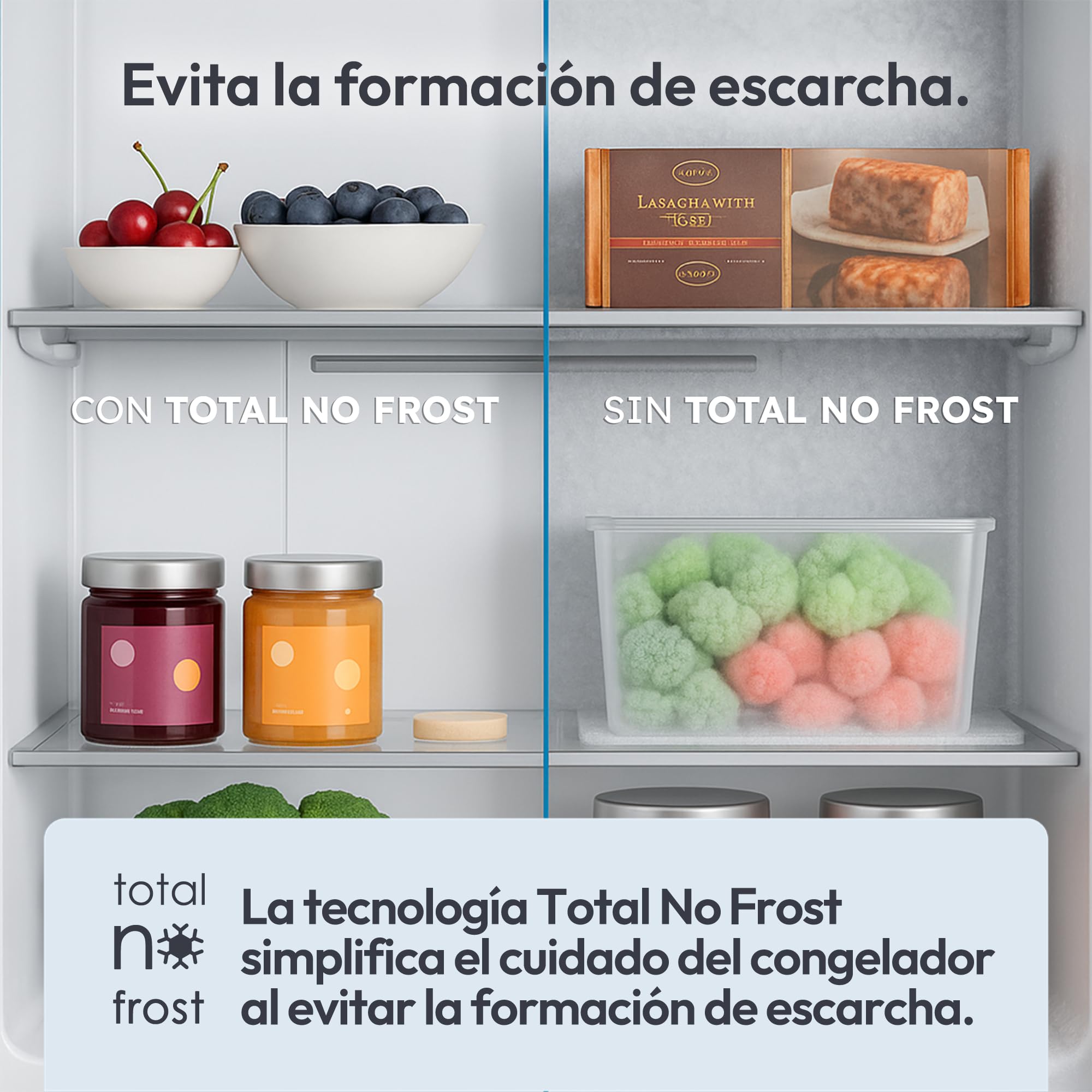 Candy Combi 70 CCG5T718EW1, Frigorífico Combi, 442L, Total No Frost Circle+, 3 Estantes, 4 Balconeras, 2 Cajones Verduleros, Control Digital Interno, Ancho 70 cm, Alto 185,5cm, Iluminación LED, Blanco