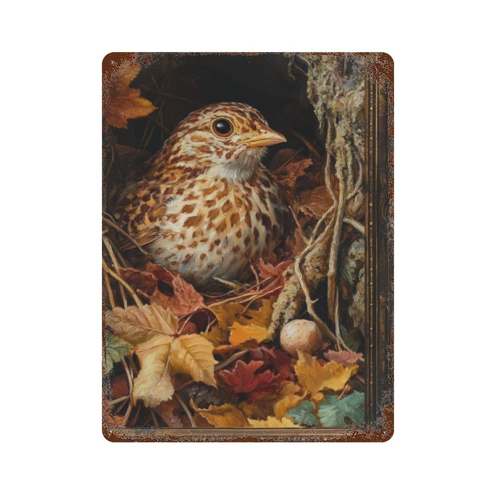 xiaoxiaoshen Partridge Cottagecore Whimsical Bird Rustic Nature Wall Decor Art Metal Tin Poster Modern Home Decor Art Home Bar Shop Decorations Vintage Sign 40x30cm