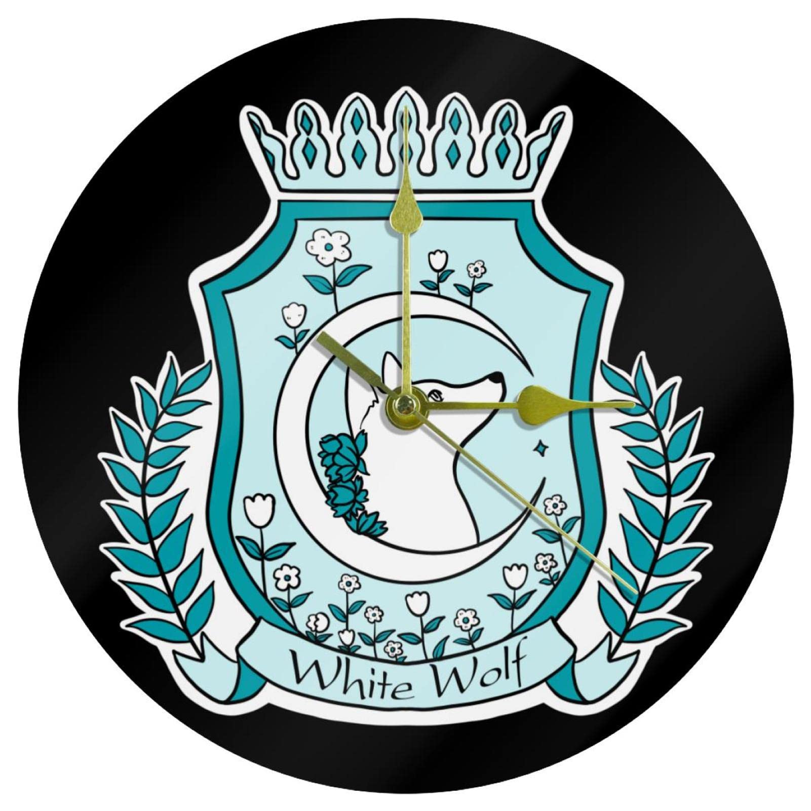 Horloge murale sans tic-tac loup en acrylique pour retrouver le sommeil