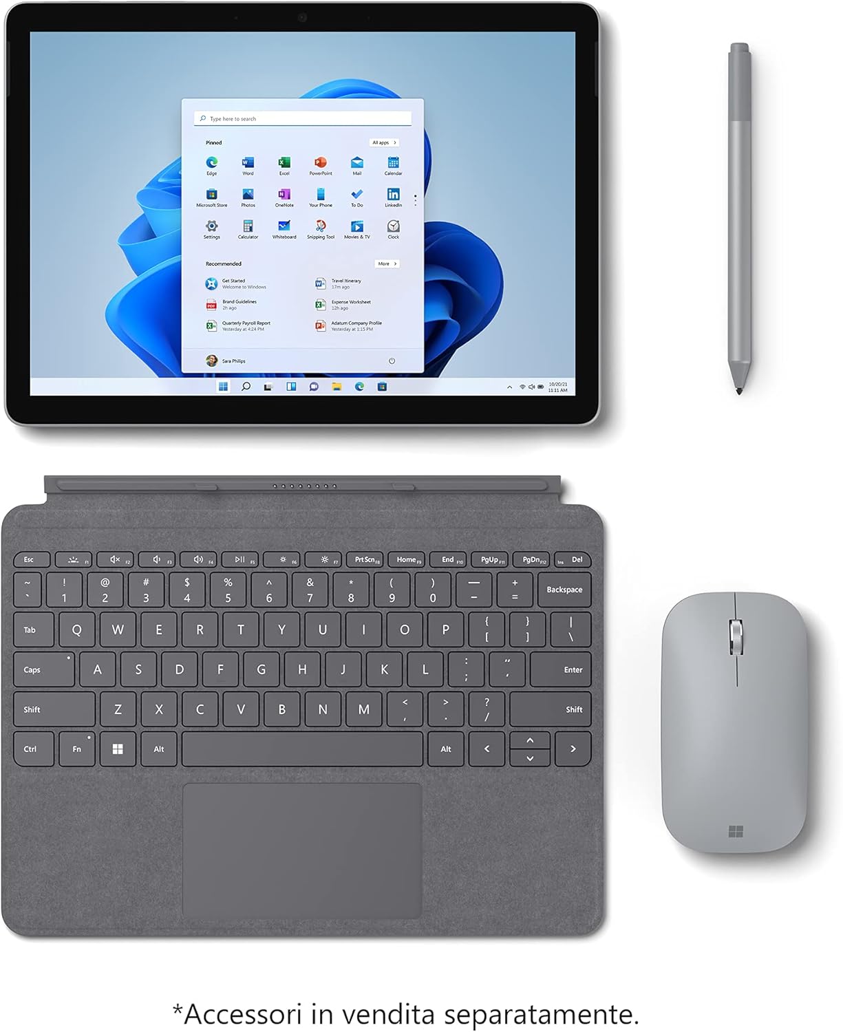 Microsoft Surface GO 3 - P/4GB/64GB Tablet 10.5, 4 GB RAM, 64 GB SSD, Intel Pentium Gold 6500Y, Windows 11 Home in S mode, Platino