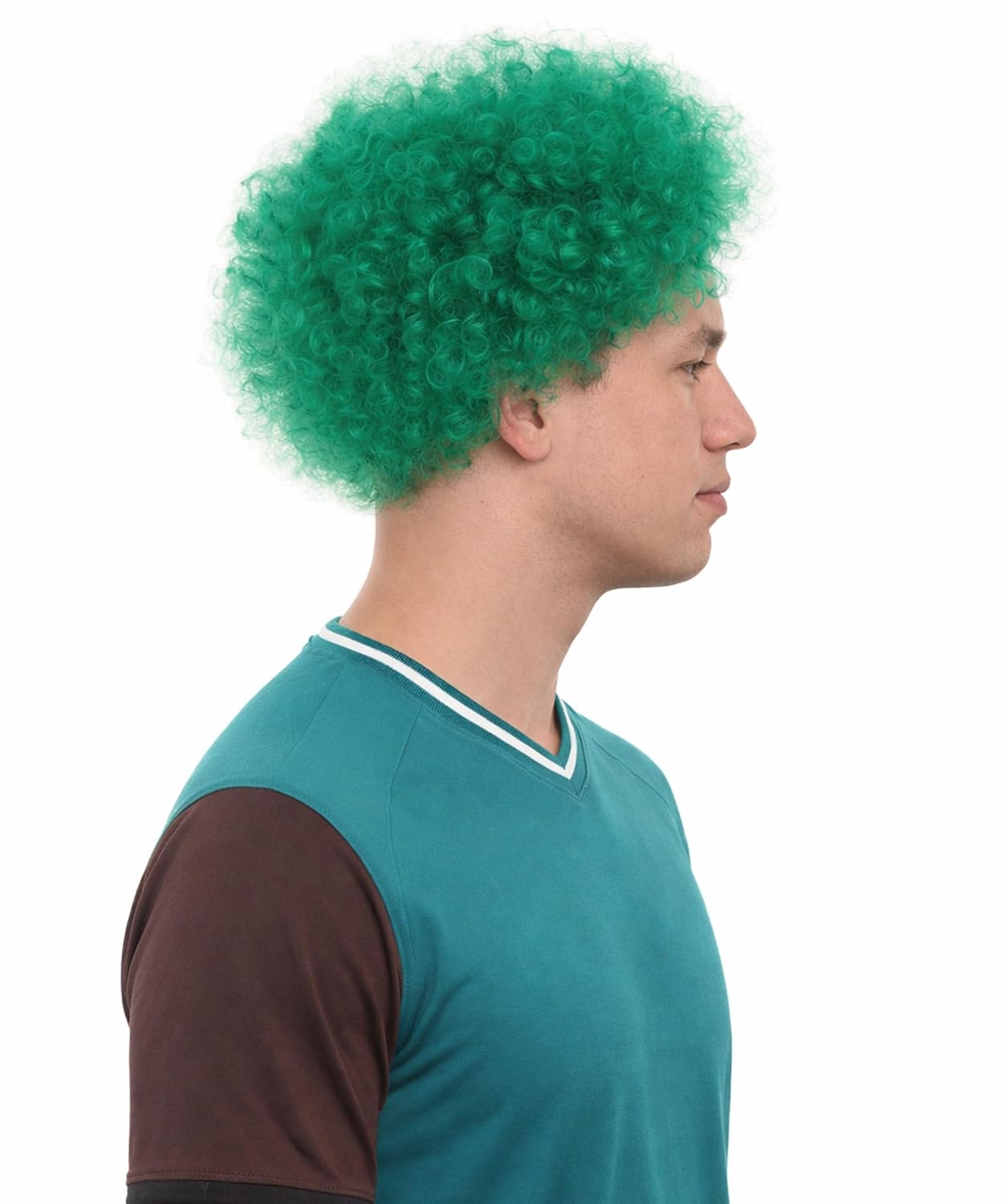 Adult Unisex Italy Jumbo Sport Fun Wigs | Afro Patriotic Wig with Breathable Capless Cap for Men and Women| Synthetic Fiber Wig Perfect for Sport's and Halloween Cosplay