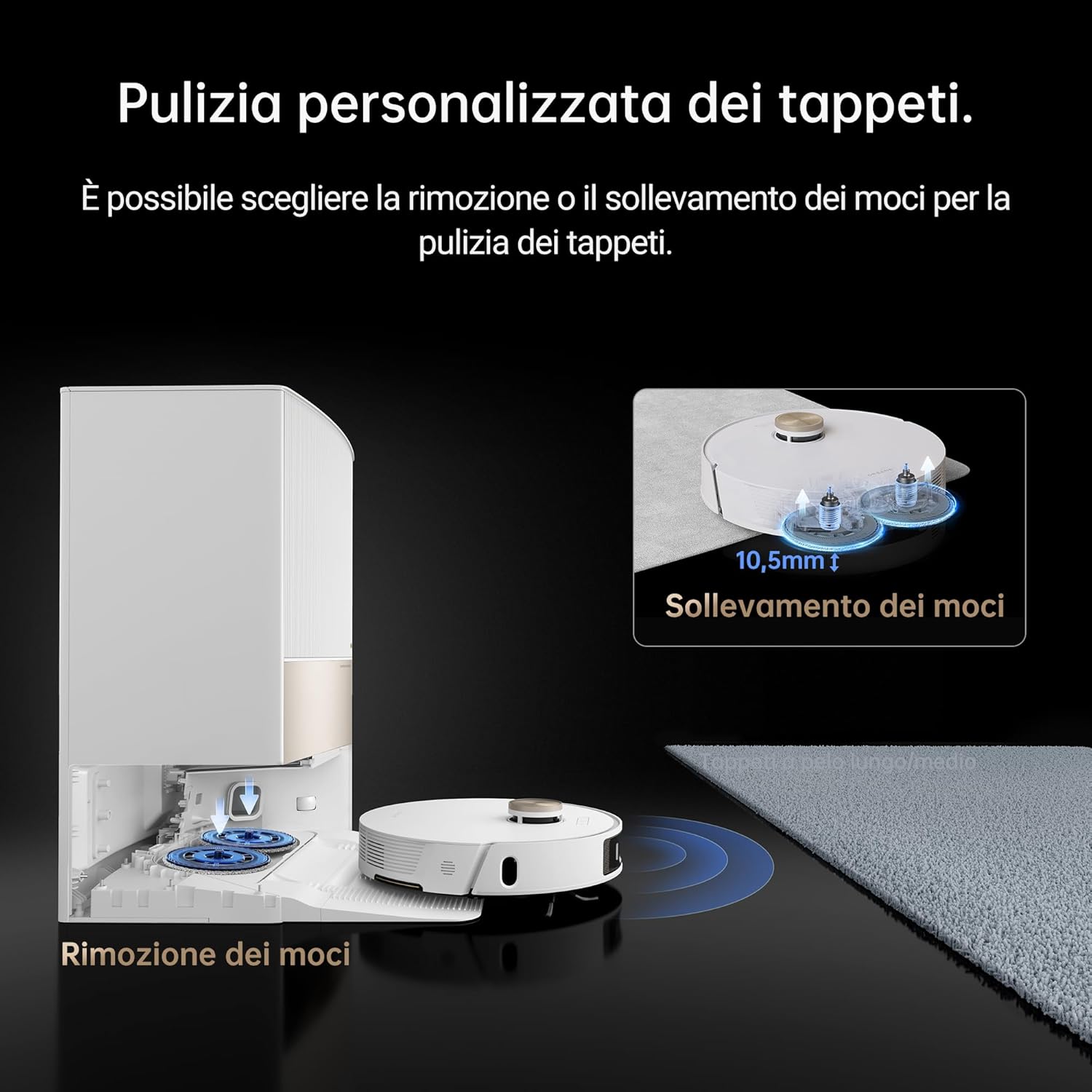 Dreame L20 Ultra Complete Robot Aspirapolvere Lavapavimenti con Tecnologia MopExtend™, Rimozione e Sollevamento dei moci, 7000 Pa, Aspirapolvere Robot con Set di Accessori per Pavimenti e Tappeti - Immagine 5