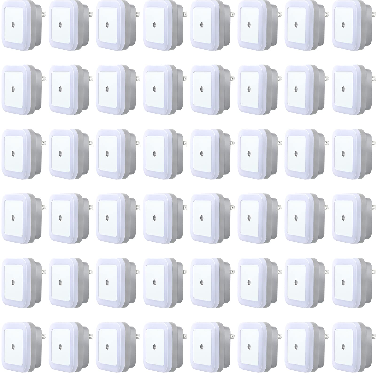 48 Pack LED Night Lights Plug into Wall Smart Sensor Sensor Automatic Night Lamp Nightlights Accessories for Bedroom Bathroom Toilet Stairs Kitchen Hallway(White)