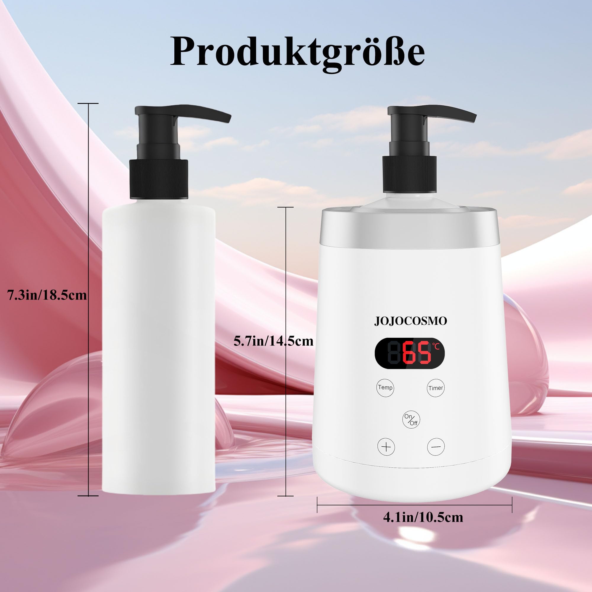 calentador de aceite para masaje, calentador corporal con dos dispensadores de aceite, calentamiento continuo entre 86 y 149°F, calienta el baño para salón, casa, spa, blanco