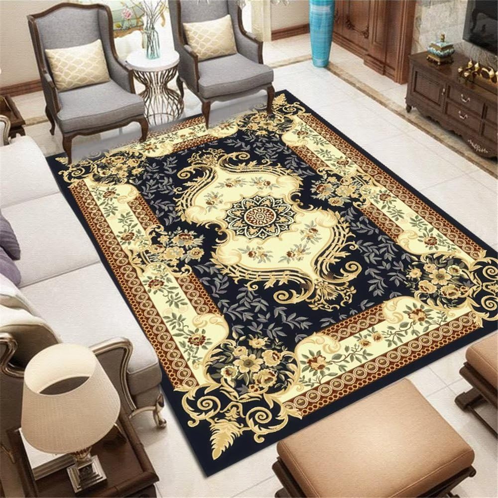 Tapis de balcon gris floral vintage de 40x60cm antidérapant et durable