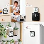 Antonki 2-Pack Hygrometer Indoor Thermometer Room Thermometer Indoor Digital Temperature and Humidity Monitor Humidity Sensor Meter for Home Terrarium Incubator Greenhouse - Battery Included
