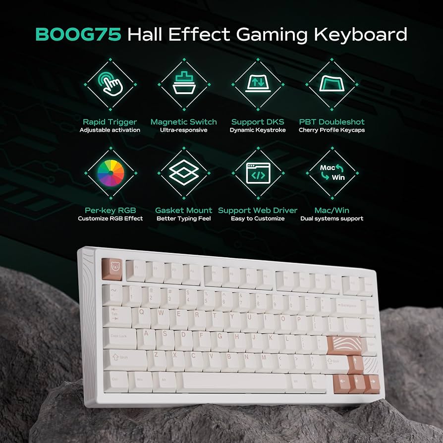 Amazon.com: BOOG75 75% Gaming Keyboard with GATERON KS-37B