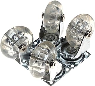 QFDM Wear-Resistant Universal Wheel 2/4 / 5PCS Transparente PU Caster Mute Universal Muebles de Servicio Pesado Rueda para sillas de Oficina para niños Ruedas giratorias Easy to Use (Color : 5pcs)