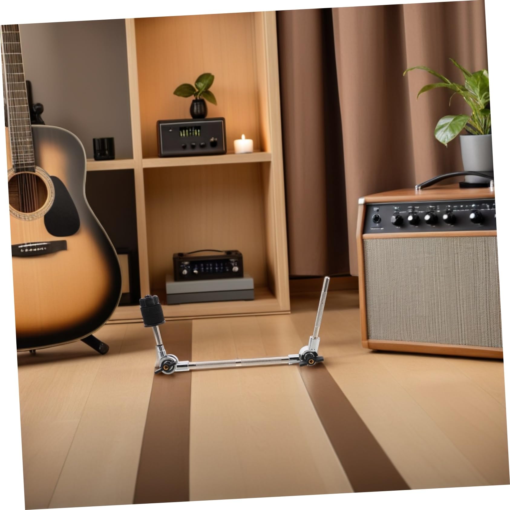 BESPORTBLE Robuste Beckenhalterung für Schlagzeug mit Verstellbarem Metall Verlängerungsarm Kompatibel mit Splash Becken und Kuhglocken Kompakte Trommel Stütze für Jazz und Heimstudio