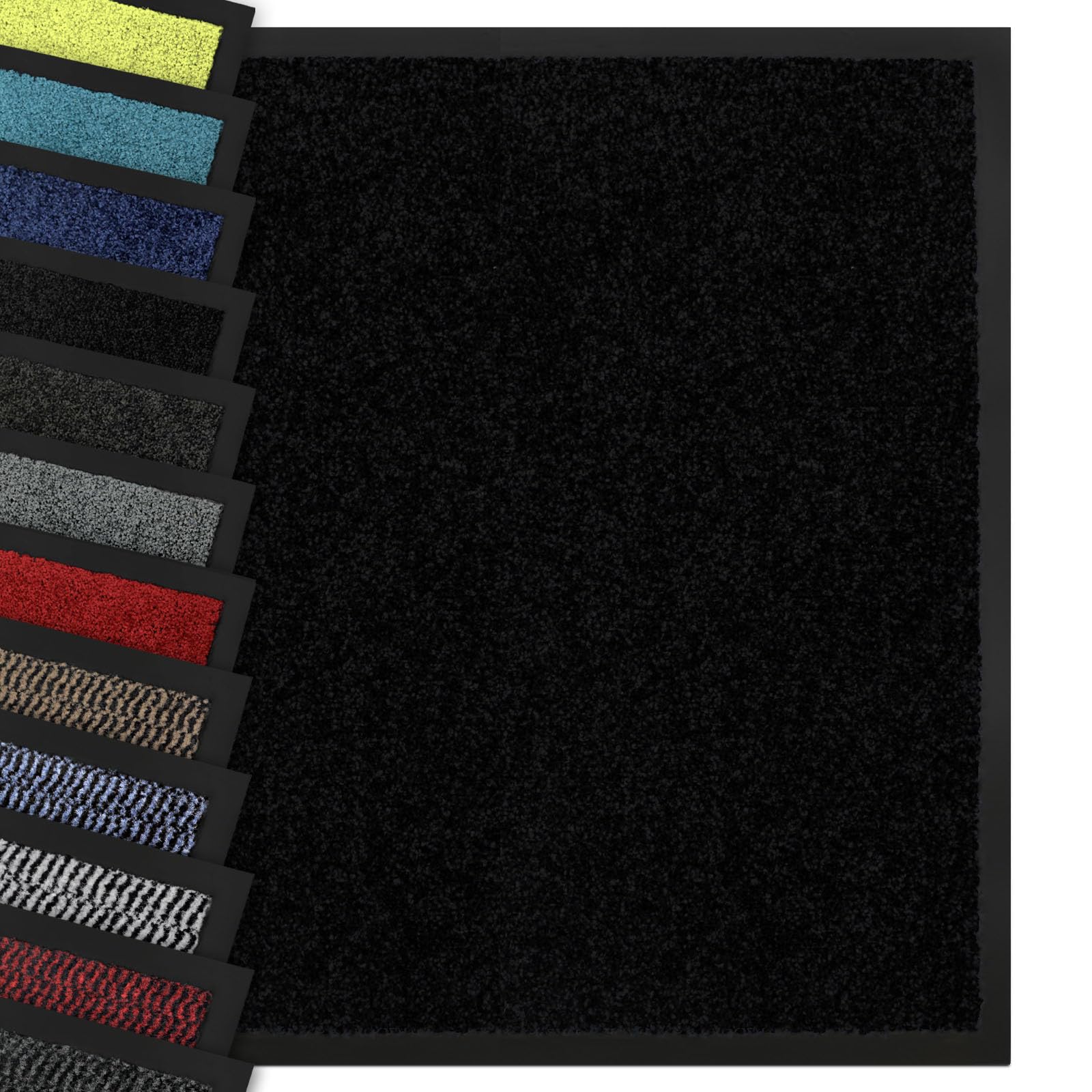 Schmutzfangmatte BRIGHT - Premium Fußmatte einfarbig - Schwarz 120x180 cm