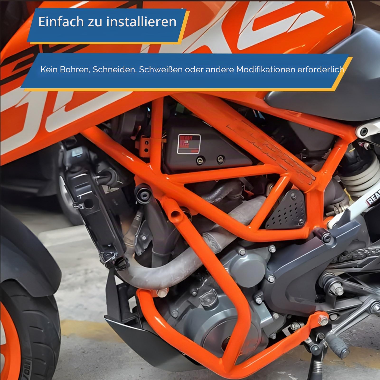 Motors chutz autobahn crash bar motorrad rahmens chutz stoßstange für K&T&M Duke 200(2020-2024) Duke 250 Duke 390 DUKE390 (2017-2023) Zubehör (Schwarz)