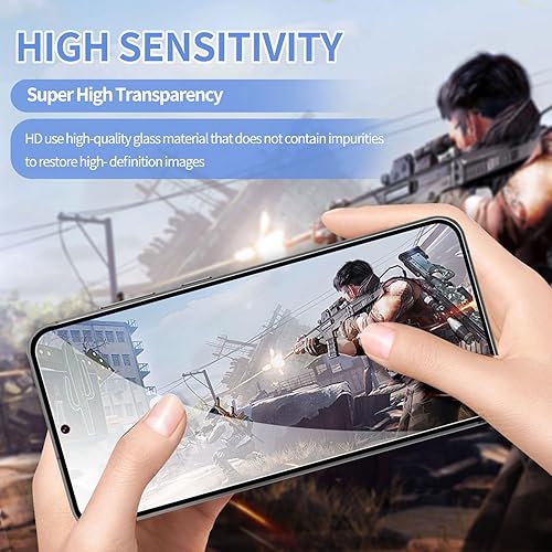 Vista 56 de Paquete de 3 protectores de pantalla de vidrio templado curvado aplicables para Samsung Galaxy S21 Ultra 5G de 6.8 pulgadas, compatible