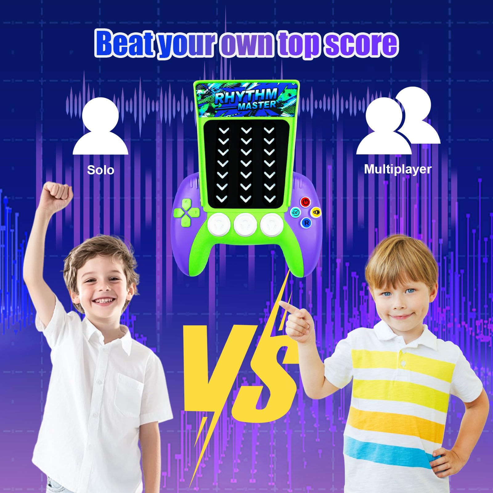Mesen Maszyna do gier rytmicznych dla dzieci, Music Rhythm Game Machine, Quick Push Popular Games Master, ręczna konsola do gier z muzyką i lampkami, dla dzieci w wieku od 3 do 12 lat (szara)