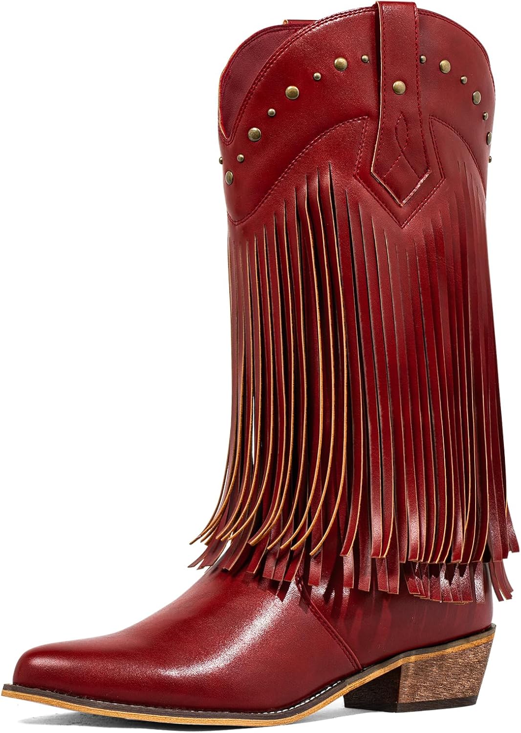 SheSole Women's Fringe Western Boots Wide Calf Riding Cowgirl Cowboy boots Black