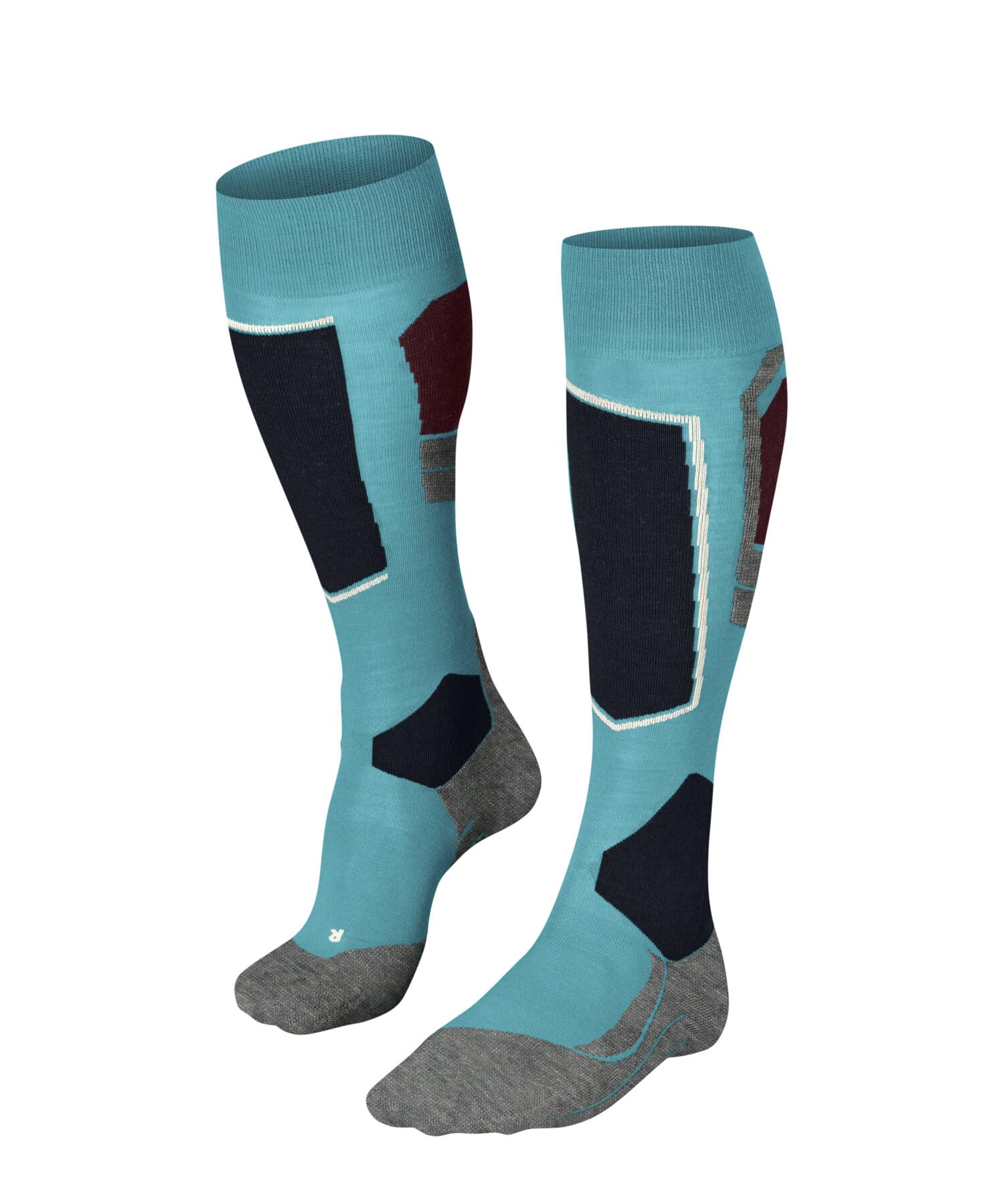FALKE Kobiety Skarpety narciarskie SK4 Advanced W Kh Wełna ciepłe cienkie1 Para, Turkusowy Peacock Blue 6536-O, 35-36