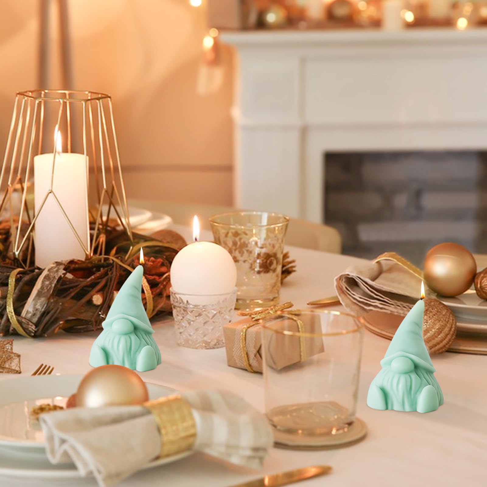 2 Moules En Silicone 3D Noël - Père Noël Et Lutin Pour Bougies, Savon, Résine - DIY Déco
