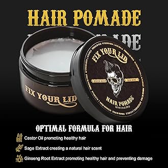 Fix Your Lid Hair Pomade for Men - Water Based Pomade with Medium Hold and Hight Shine - Match all Mens Hair Types - Easy To Wash Out - 1.7 Oz